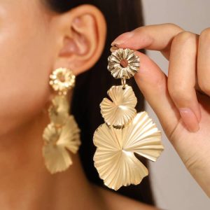 Petal Inspired Layered Earrings