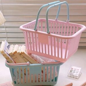 Pastel-colored Plastic Storage basket set
